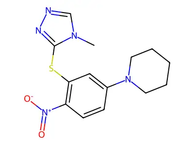 1-[3-[(4-Methyl-1,2,4-triazol-3-yl)sulfanyl]-4-nitrophenyl]piperidine structure