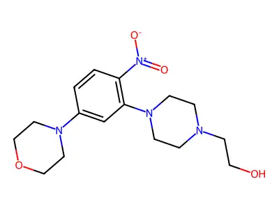 2-[4-(5-Morpholin-4-yl-2-nitrophenyl)piperazin-1-yl]ethanol structure
