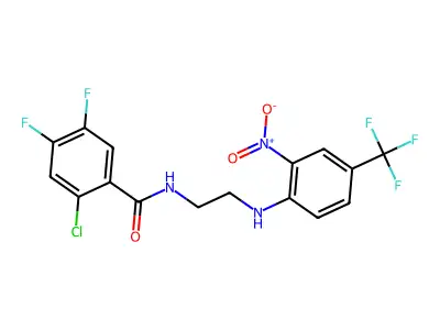 2-chloro-4,5-difluoro-N-[2-[2-nitro-4-(trifluoromethyl)anilino]ethyl]benzamide structure