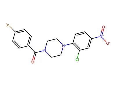 (4-Bromophenyl)-[4-(2-chloro-4-nitrophenyl)piperazin-1-yl]methanone structure