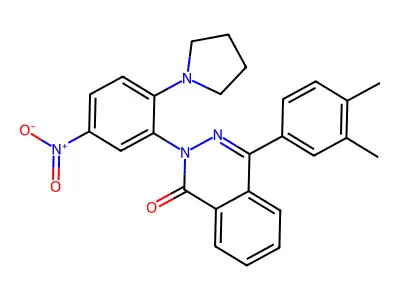 4-(3,4-Dimethylphenyl)-2-(5-nitro-2-pyrrolidin-1-ylphenyl)phthalazin-1-one structure