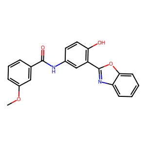 N-[3-(1,3-benzoxazol-2-yl)-4-hydroxyphenyl]-3-methoxybenzamide structure