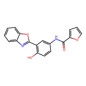 N-[3-(1,3-benzoxazol-2-yl)-4-hydroxyphenyl]-2-furamide structure