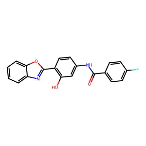 N-[4-(1,3-benzoxazol-2-yl)-3-hydroxyphenyl]-4-fluorobenzamide structure