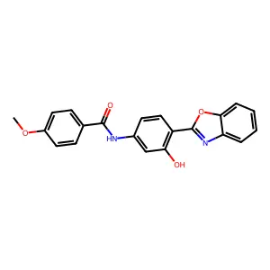 N-[4-(1,3-benzoxazol-2-yl)-3-hydroxyphenyl]-4-methoxybenzamide structure