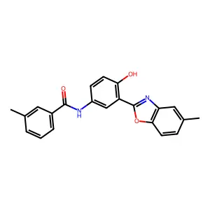 N-[4-hydroxy-3-(5-methyl-1,3-benzoxazol-2-yl)phenyl]-3-methylbenzamide structure