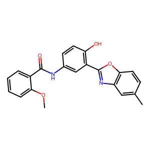 N-(4-hydroxy-3-(5-methylbenzo[d]oxazol-2-yl)phenyl)-2-methoxybenzamide structure