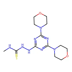 2-(4,6-dimorpholino-1,3,5-triazin-2-yl)-N-methylhydrazinecarbothioamide structure