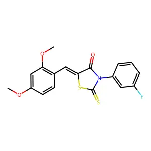 5-(2,4-Dimethoxybenzylidene)-3-(3-fluorophenyl)-2-thioxo-1,3-thiazolidin-4-one structure