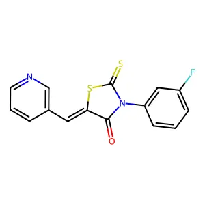 3-(3-Fluoro-phenyl)-5-pyridin-3-ylmethylene-2-thioxo-thiazolidin-4-one structure