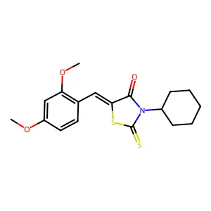 5-[(2,4-Dimethoxyphenyl)methylene]-3-cyclohexyl-2-thioxo-1,3-thiazolidin-4-one structure