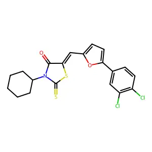 3-CYCLOHEXYL-5-{[5-(3,4-DICHLOROPHENYL)FURAN-2-YL]METHYLIDENE}-2-SULFANYLIDENE-1,3-THIAZOLIDIN-4-ONE structure