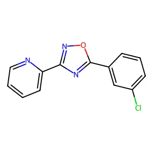 2-[5-(3-Chlorophenyl)-1,2,4-oxadiazol-3-yl]pyridine structure