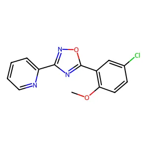 5-(5-Chloro-2-methoxyphenyl)-3-pyridin-2-yl-1,2,4-oxadiazole structure