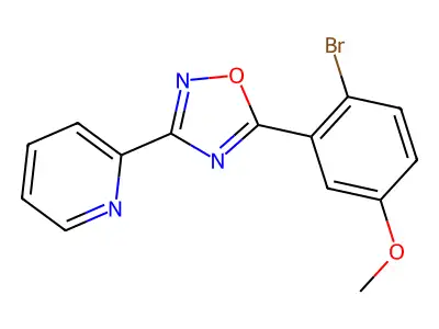 3-(Pyridin-2-yl)-5-(2-bromo-5-methoxyphenyl)-1,2,4-oxadiazole structure