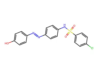 Benzenesulfonamide, 4-chloro-N-[4-[2-(4-oxo-2,5-cyclohexadien-1-ylidene)hydrazinyl]phenyl]- structure