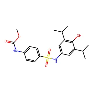 methyl (4-(N-(4-hydroxy-3,5-diisopropylphenyl)sulfamoyl)phenyl)carbamate structure