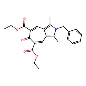 diethyl 2-benzyl-1,3-dimethyl-6-oxo-2,6-dihydrocyclohepta[c]pyrrole-5,7-dicarboxylate structure