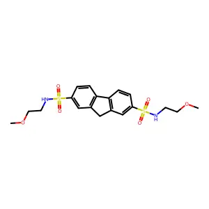 N2,N7-bis(2-methoxyethyl)-9H-fluorene-2,7-disulfonamide structure