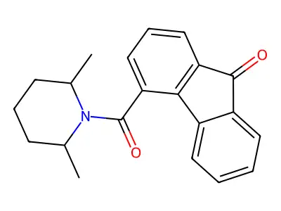 4-(2,6-dimethylpiperidine-1-carbonyl)-9H-fluoren-9-one structure