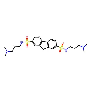 2-N,7-N-bis[3-(dimethylamino)propyl]-9H-fluorene-2,7-disulfonamide structure