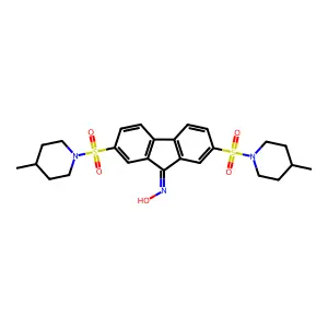 2,7-bis((4-methylpiperidin-1-yl)sulfonyl)-9H-fluoren-9-one oxime structure