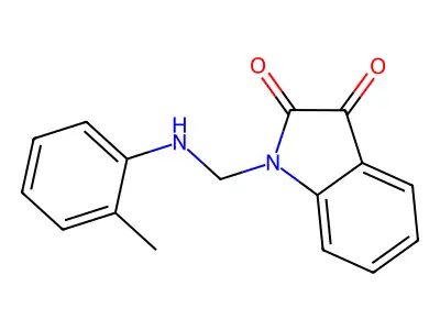 1-{[(2-methylphenyl)amino]methyl}-2,3-dihydro-1H-indole-2,3-dione structure