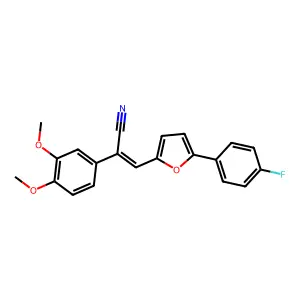 (Z)-2-(3,4-dimethoxyphenyl)-3-(5-(4-fluorophenyl)furan-2-yl)acrylonitrile structure