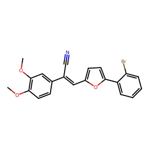 (E)-3-(5-(2-bromophenyl)furan-2-yl)-2-(3,4-dimethoxyphenyl)acrylonitrile structure