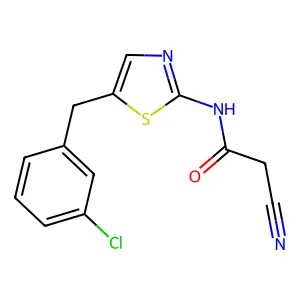 N-[5-[(3-Chlorophenyl)methyl]-2-thiazolyl]-2-cyanoacetamide structure