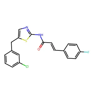 (E)-N-[5-[(3-chlorophenyl)methyl]-1,3-thiazol-2-yl]-3-(4-fluorophenyl)prop-2-enamide structure
