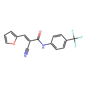 (2E)-2-cyano-3-(furan-2-yl)-N-[4-(trifluoromethyl)phenyl]prop-2-enamide structure