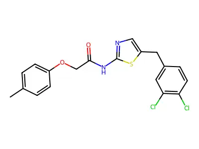 N-{5-[(3,4-Dichlorophenyl)methyl]-1,3-thiazol-2-YL}-2-(4-methylphenoxy)acetamide structure