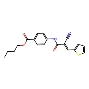 (E)-butyl 4-(2-cyano-3-(thiophen-2-yl)acrylamido)benzoate structure