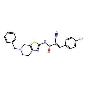 N-{5-benzyl-4H,5H,6H,7H-[1,3]thiazolo[5,4-c]pyridin-2-yl}-3-(4-chlorophenyl)-2-cyanoprop-2-enamide structure