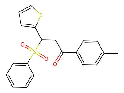 3-Benzenesulfonyl-3-thiophen-2-yl-1-p-tolyl-propan-1-one structure