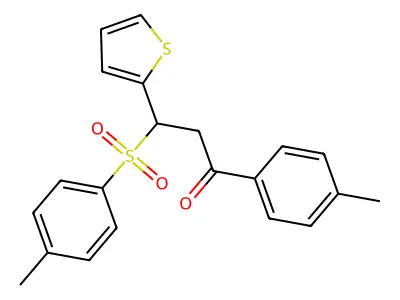 3-Thiophen-2-yl-3-(toluene-4-sulfonyl)-1-p-tolyl-propan-1-one structure
