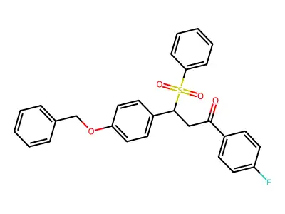 3-[4-(Benzyloxy)phenyl]-1-(4-fluorophenyl)-3-(phenylsulfonyl)propan-1-one structure