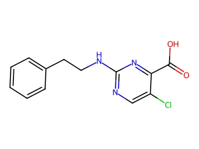 5-Chloro-2-[(2-phenylethyl)amino]pyrimidine-4-carboxylic acid structure