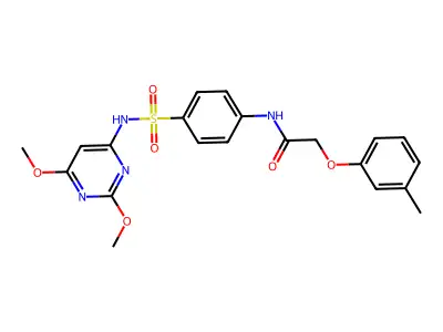 N-[4-(2,6-Dimethoxy-pyrimidin-4-ylsulfamoyl)-phenyl]-2-m-tolyloxy-acetamide structure