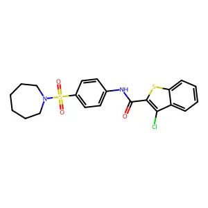 N-[4-(azepan-1-ylsulfonyl)phenyl]-3-chloro-1-benzothiophene-2-carboxamide structure