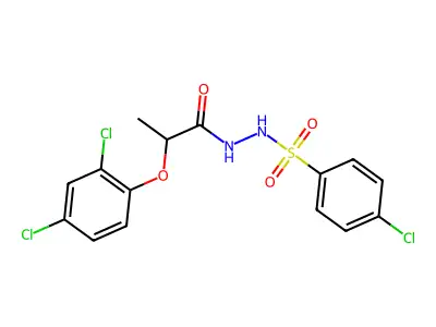 N'-(4-chlorophenyl)sulfonyl-2-(2,4-dichlorophenoxy)propanehydrazide structure