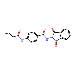 4-(butyrylamino)-N-(1,3-dioxo-1,3-dihydro-2H-isoindol-2-yl)benzamide structure