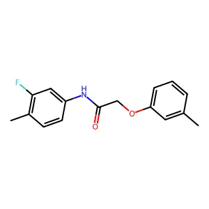 N-(3-fluoro-4-methylphenyl)-2-(3-methylphenoxy)acetamide structure