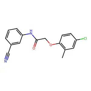 2-(4-chloro-2-methylphenoxy)-N-(3-cyanophenyl)acetamide structure