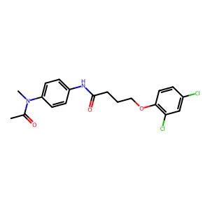N-{4-[acetyl(methyl)amino]phenyl}-4-(2,4-dichlorophenoxy)butanamide structure