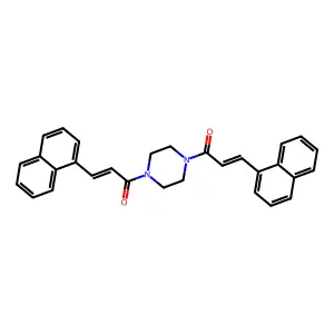1,4-bis[3-(1-naphthyl)acryloyl]piperazine structure