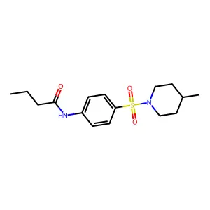 N-{4-[(4-methyl-1-piperidinyl)sulfonyl]phenyl}butanamide structure