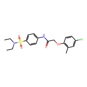 2-(4-chloro-2-methylphenoxy)-N-[4-(diethylsulfamoyl)phenyl]acetamide structure