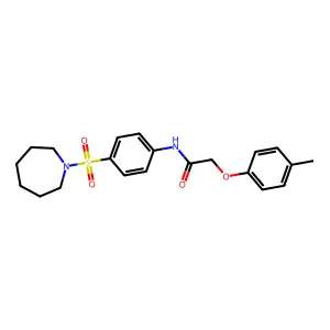N-[4-(1-azepanylsulfonyl)phenyl]-2-(4-methylphenoxy)acetamide structure